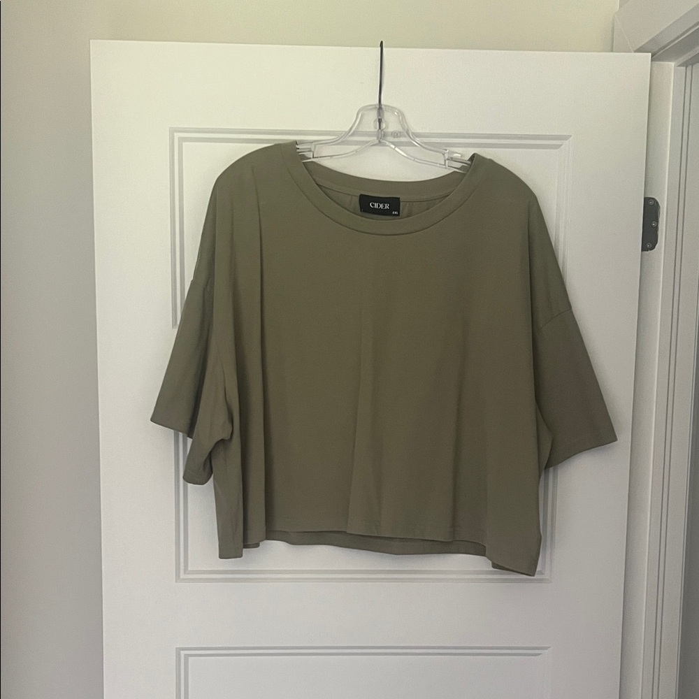 Cider Sage Short Sleeve Women's oversized crop Tee
